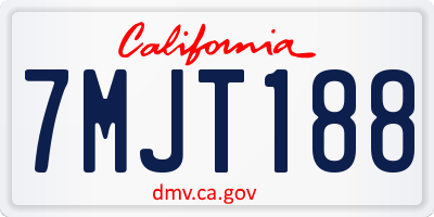 CA license plate 7MJT188