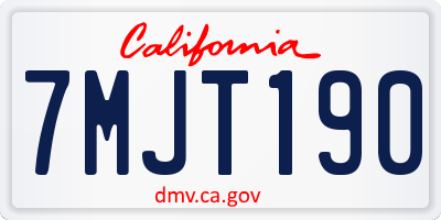CA license plate 7MJT190