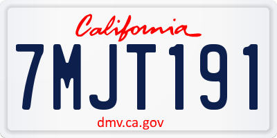 CA license plate 7MJT191