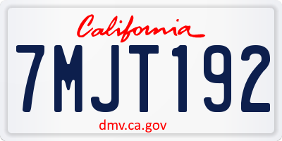 CA license plate 7MJT192