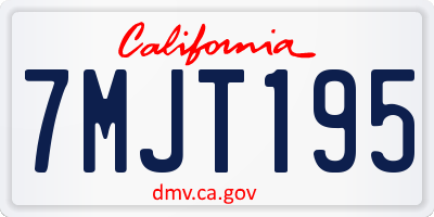 CA license plate 7MJT195