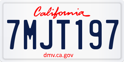 CA license plate 7MJT197