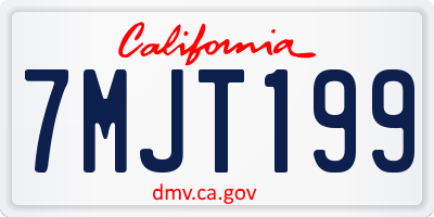 CA license plate 7MJT199