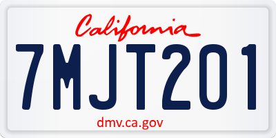 CA license plate 7MJT201