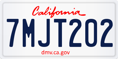 CA license plate 7MJT202