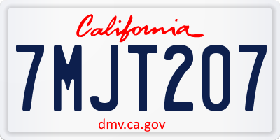 CA license plate 7MJT207