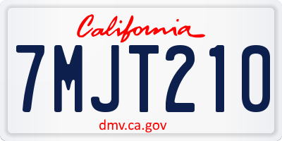 CA license plate 7MJT210