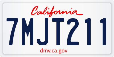 CA license plate 7MJT211