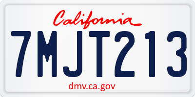CA license plate 7MJT213