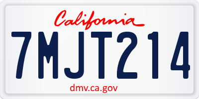 CA license plate 7MJT214