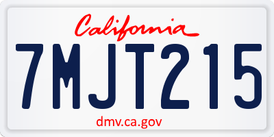 CA license plate 7MJT215
