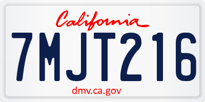CA license plate 7MJT216