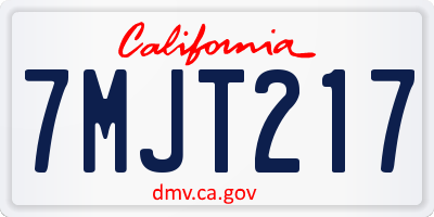 CA license plate 7MJT217