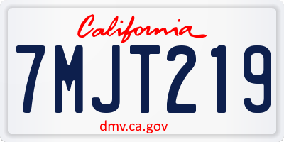 CA license plate 7MJT219
