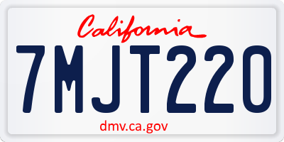 CA license plate 7MJT220