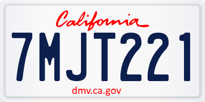 CA license plate 7MJT221