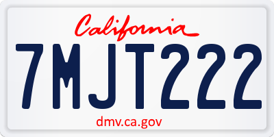 CA license plate 7MJT222
