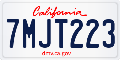 CA license plate 7MJT223