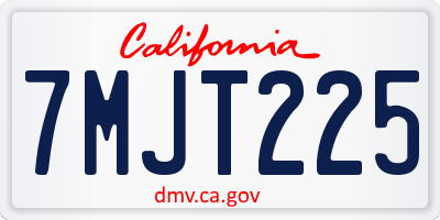 CA license plate 7MJT225