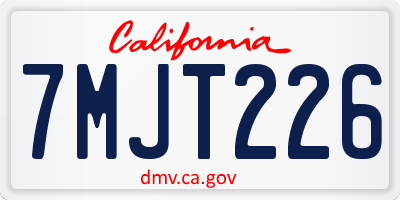 CA license plate 7MJT226