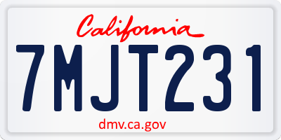 CA license plate 7MJT231