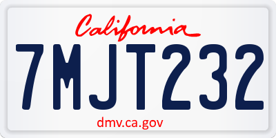 CA license plate 7MJT232