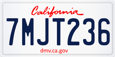 CA license plate 7MJT236