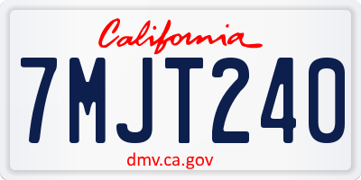 CA license plate 7MJT240