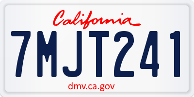 CA license plate 7MJT241