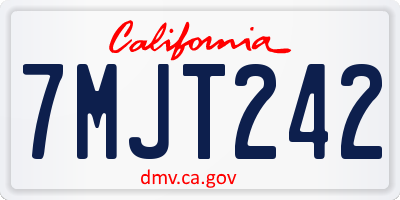 CA license plate 7MJT242
