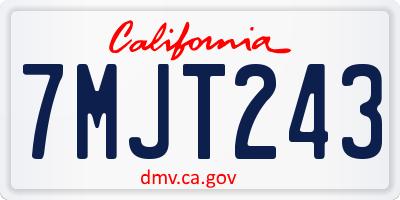 CA license plate 7MJT243