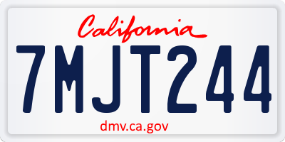 CA license plate 7MJT244