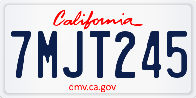 CA license plate 7MJT245