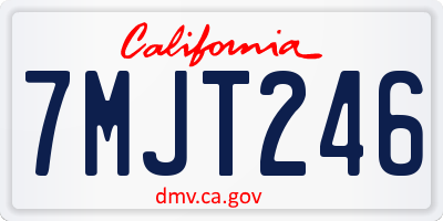 CA license plate 7MJT246
