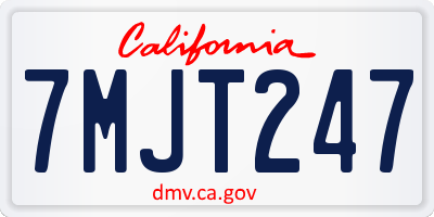 CA license plate 7MJT247