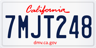 CA license plate 7MJT248