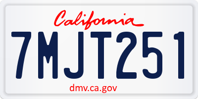CA license plate 7MJT251