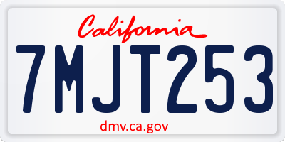 CA license plate 7MJT253