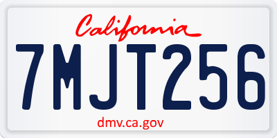 CA license plate 7MJT256