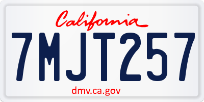 CA license plate 7MJT257