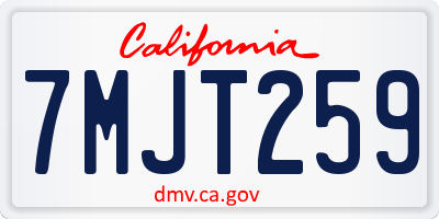 CA license plate 7MJT259