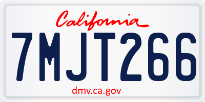 CA license plate 7MJT266