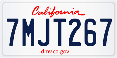 CA license plate 7MJT267