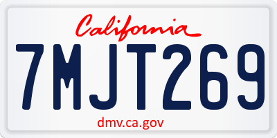CA license plate 7MJT269