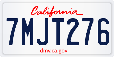 CA license plate 7MJT276