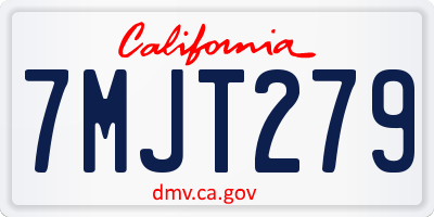 CA license plate 7MJT279
