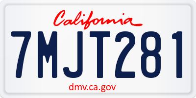 CA license plate 7MJT281