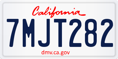 CA license plate 7MJT282
