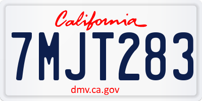 CA license plate 7MJT283