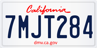 CA license plate 7MJT284